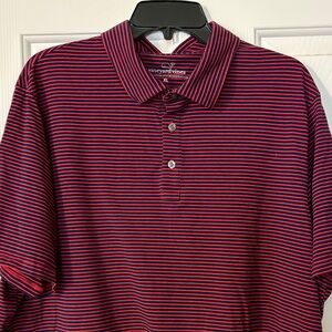 Vineyard Vines Men's Polo - Red and Navy Stripes